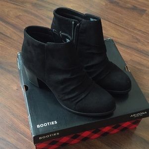 Black suede memory foam booties Size 7.5